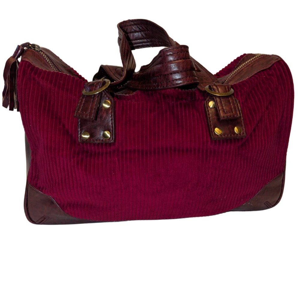 Burgundy Corduroy Handbag